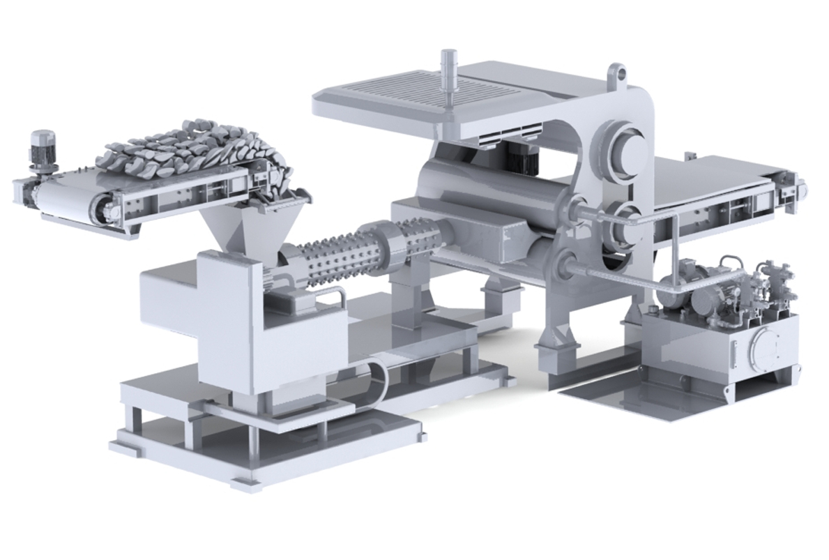 3D render of an EPDM rubber extrusion machine