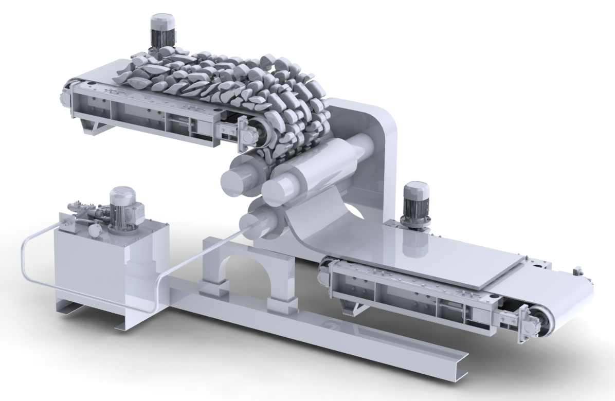 3D render of an EPDM rubber calendering machine